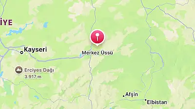 Kayseri'de gece saatlerinde deprem
