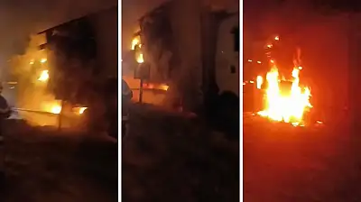 Kayseri'de sebze ve meyve yüklü kamyon alev topuna döndü