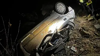 Kayseri'de tüyler ürperten kaza: Otomobil vadiye uçtu
