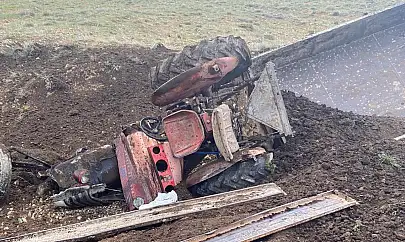 Kayseri'de traktör şarampole uçtu