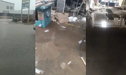 OSB'deki fabrikayı su bastı!