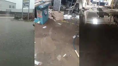 OSB'deki fabrikayı su bastı!
