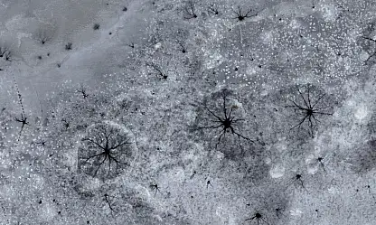 Bu görüntüler Kayseri'den: Göz bebeğini andıran buzlar oluştu