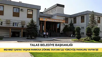 Talas Belediyesi Mehmet Şafak Yaşam Parkına Dökme Tartan İle Yürüyüş Parkuru Yapım İşi