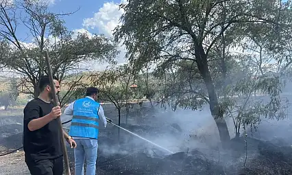 Eğribucak'taki yangına Ülkü Ocakları desteği