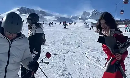 Erciyes'te şaşırtan görüntü!