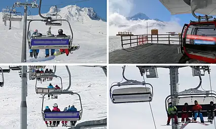 Erciyes'te teleferiğin arkasında gizli mesajlar...