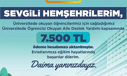 Büyükşehir'den üniversiteli ailelere 22 milyon liralık destek