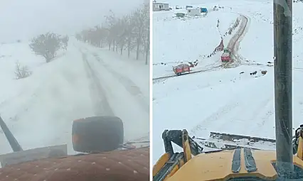 Kayseri'de o ilçeye gidecekler dikkat! Kar yağışı sürüyor