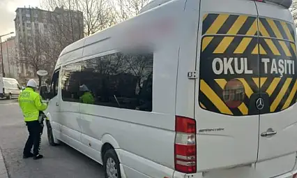 Kayseri'de okul servislerine ceza yağdı