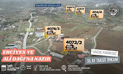 Kayseri'de vade farksız 36 aya kadar taksitle villa parselleri satılıyor