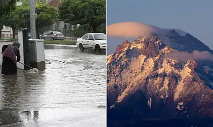 Kayseri'de yağmur, Erciyes'te kar: İki mevsim bir arada