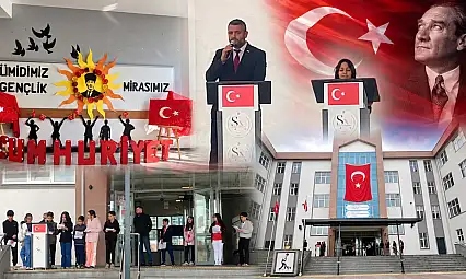 Kayseri'deki okulda 29 Ekim Cumhuriyet Bayramı coşkusu