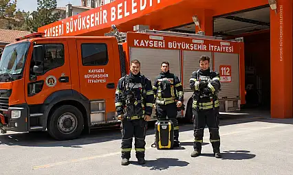 Kayseri İtfaiyesi'nin olay öncesi hazırlığı böyle görüntülendi