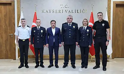 Kayseri'nin yeni emniyet müdürleri Vali'yi ziyaret etti!