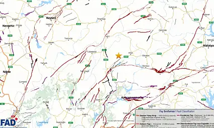 Kayseri'ye 120 km uzaklıkta deprem