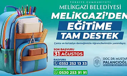 Melikgazi Belediyesi'nden öğrencilere eğitim desteği!