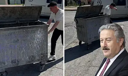 Melikgazi Belediyesi'nin çöp konteynerini götürdü! Videosuna Başkan'dan yorum geldi