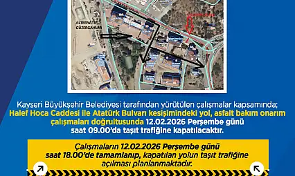 Sürücüler dikkat! O yol yarın trafiğe kapatılacak