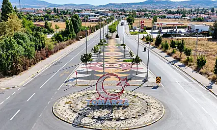 Tomarza'nın girişi rengârenk oldu