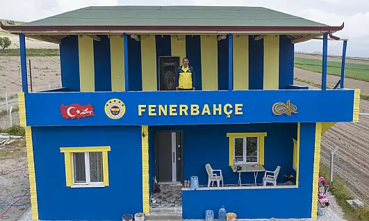 Kayseri'de sarı-lacivert ev dikkat çekti!