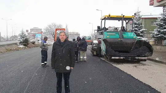 Bünyan'da karla mücadele devam ediyor