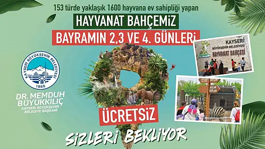 Büyükşehir Hayvanat Bahçesi Kurban Bayramı'nda ücretsiz