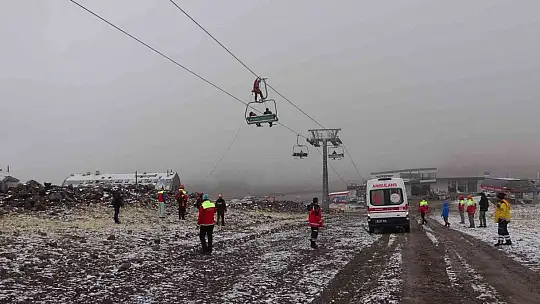 Erciyes'te Teleferikte mahsur kalanlar kurtarıldı! Nefes kesen anlar...