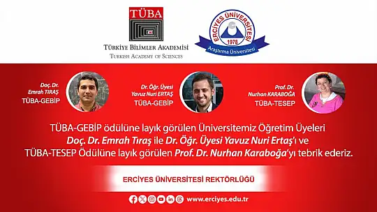 ERÜ'ye 3 ödül birden...