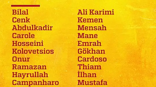 Kayserispor'un, Adana Demirspor kamp kadrosu belli oldu