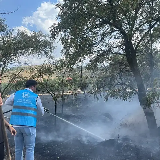 Eğribucak’taki yangına Ülkü Ocakları desteği