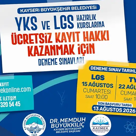 Kayseri’de sınava hazırlanan öğrencilere büyük fırsat!