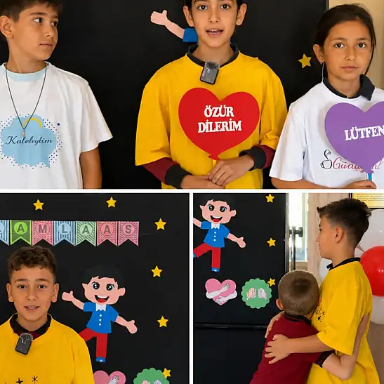 Öğrencilerden güzel mesaj: 'Birlikte selam, birlikte mutluluk'