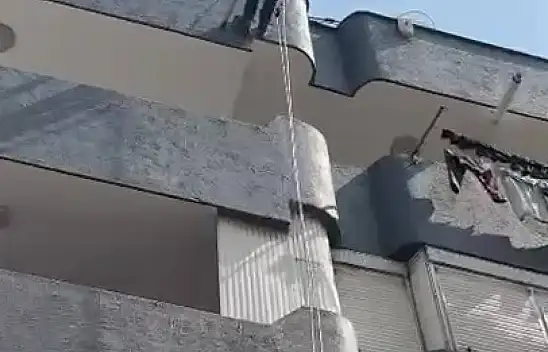 Adana'da balkona sıkışan güvercin İtfaiye ekiplerince kurtarıldı