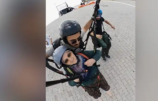 Ali Dağı'nda ezber bozan görüntüler! 77 yaşındaki Türkan teyze uçtu