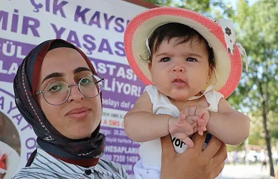 Kayseri'de 4 aylık SMA hastası Alya bebek için kampanya başlatıldı