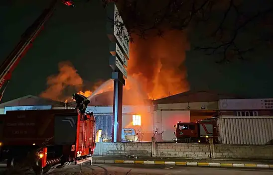 Kayseri'de gece yarısı fabrika yangını çıktı