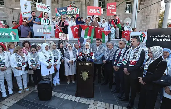 Kayseri'de kadınlar Gazze için el ele