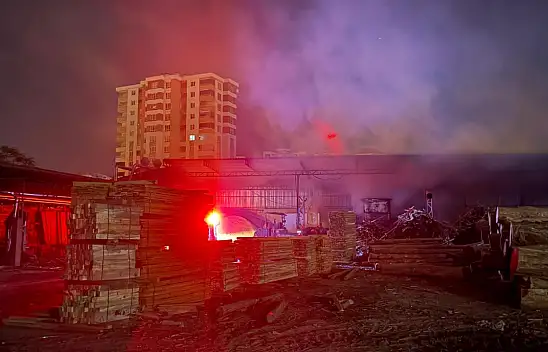 Kayseri'de kereste fabrikasında yangın paniği