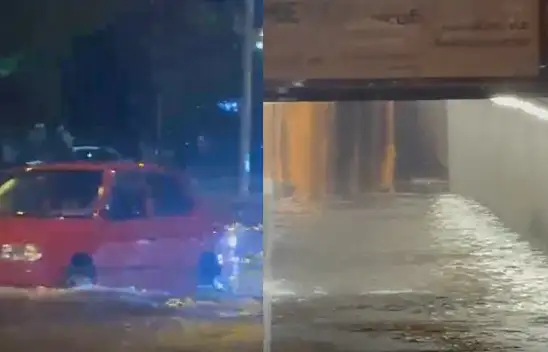 Kayseri'de sağanak hayatı felç etti...