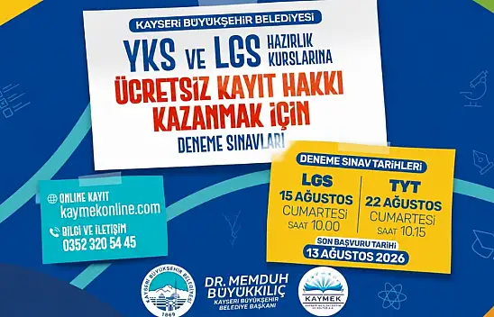 Kayseri'de sınava hazırlanan öğrencilere büyük fırsat!