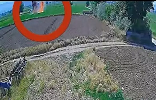 Kayseri'de uçağın düşme anı kamerada