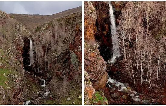 Kayseri'de yeni keşfedilen şelaleyi görmek isteyenler o bölgeye akın etmeye başladı