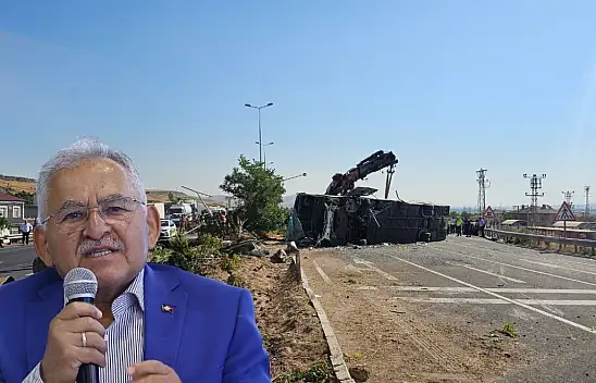 Kayseri'de yolcu otobüsü devrildi! Başkan Büyükkılıç'tan ilk açıklama