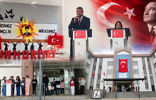 Kayseri'deki okulda 29 Ekim Cumhuriyet Bayramı coşkusu