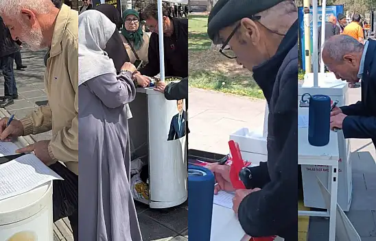 Kayseri Meydanında vatandaşlar, o kampanyaya imza atmak için sıraya girdi