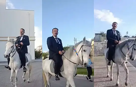 Kayseri'nin beyaz atlı muhtarı! Görenler şaşırdı