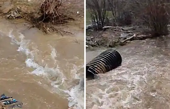 Kayseri'nin o ilçesi sular altında kaldı! Dereler taştı, evleri su bastı...