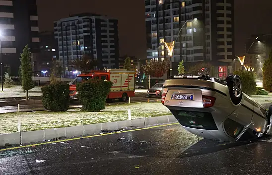 Kayseri plakalı araç Nevşehir'de takla attı! Sürücü olay yerine yarım saat sonra geldi