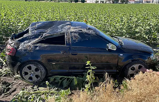 Kontrolden çıkarak takla attı!